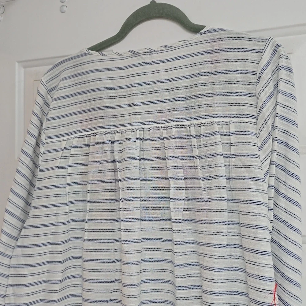 J. Crew Multicolor Embroidered Striped Tunic Dress Bohemian Style